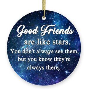 3"  Xmas Tree Ornament Ceramic Christmas Hanging Ornament Friendship